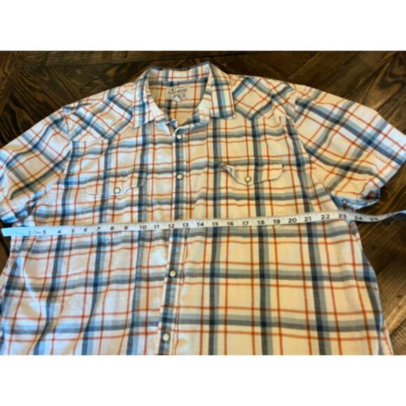 Lucky Brand SHORT SLEEVE SNAP BUTTON SHIRT Men XXL PLAID Western Cowboy Festival - Picture 5 of 7